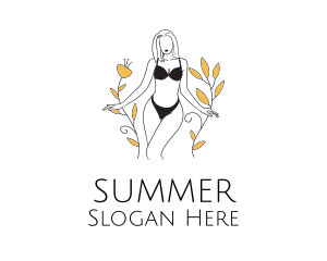 Bikini Lady Nature logo design