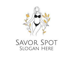 Bikini Lady Nature logo design