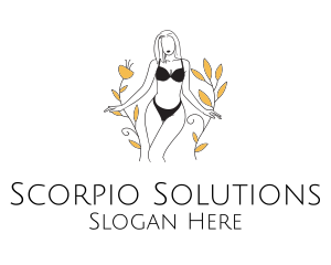 Bikini Lady Nature logo design