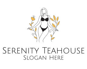 Bikini Lady Nature logo design