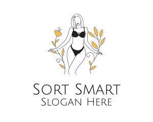 Bikini Lady Nature logo design