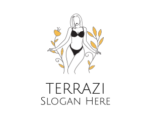 Bikini Lady Nature logo design