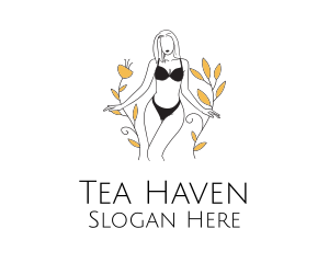 Bikini Lady Nature logo design