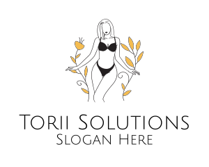 Bikini Lady Nature logo design