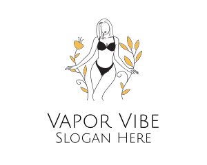 Bikini Lady Nature logo design