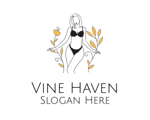 Bikini Lady Nature logo design