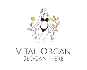 Bikini Lady Nature logo design