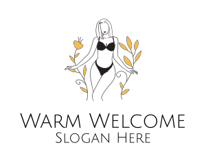 Bikini Lady Nature logo design