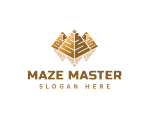 Premium Pyramid Maze logo design