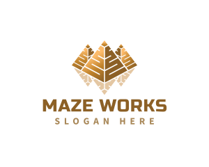 Premium Pyramid Maze logo design