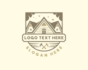 Real Estate - House Roof Builder logo design