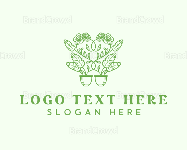 Gardening Flower Vase Logo