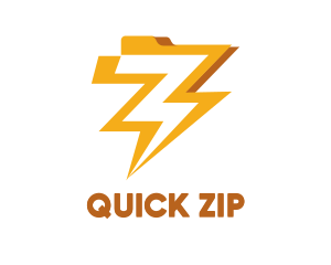 Zip - Yellow Thunder File logo design