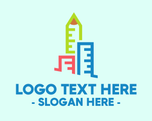 Kindergarten - Urban Planning Ruler Building logo design