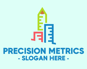 Measurement - Urban Planning Ruler Building logo design