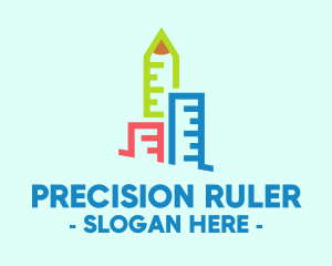 Urban Planning Ruler Building logo design