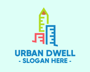 Urban Planning Ruler Building logo design