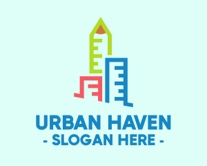 Urban Planning Ruler Building logo design