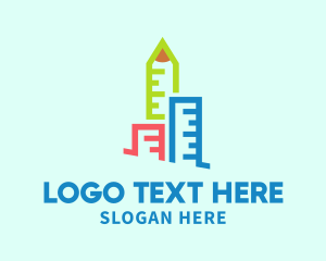 Ruler - Urban Planning Ruler Building logo design