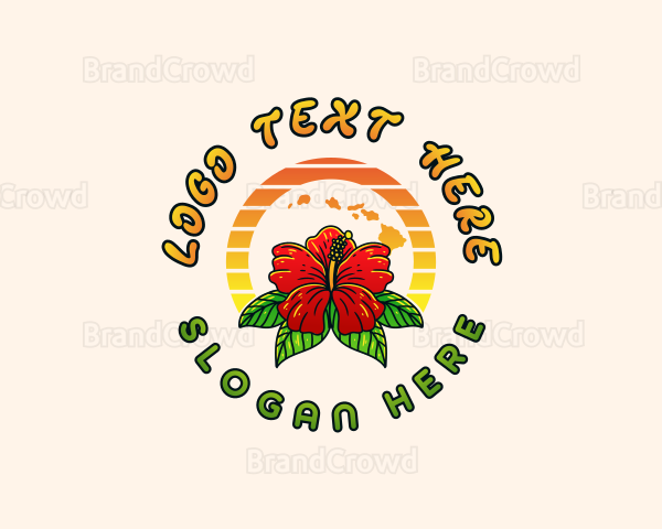 Hawaii Hibiscus Flower Logo