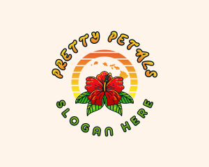 Hawaii Hibiscus Flower logo design