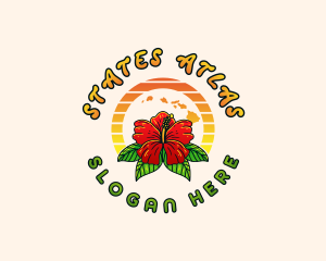 Hawaii Hibiscus Flower logo design