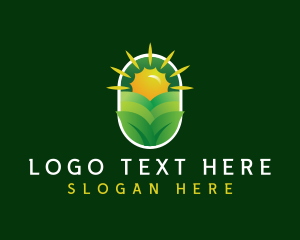 Leaf - Sun Farm Plant logo design