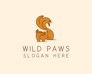 Wild Squirrel Animal  logo design