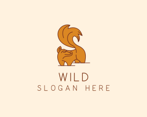 Wild Squirrel Animal  logo design