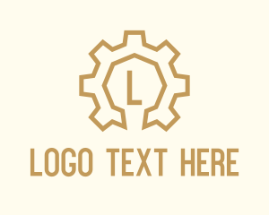 System - Golden Gear Engineering Letter logo design