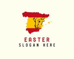 State - Spanish Bull Map logo design