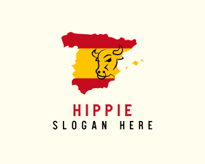 Map - Spanish Bull Map logo design