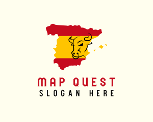 Spanish Bull Map logo design