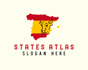 Spanish Bull Map logo design