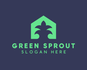 Green Eco House logo design