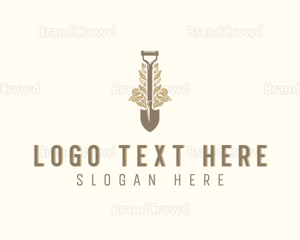 Plant Landscaping Shovel Logo