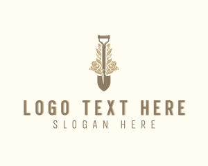 Leaves - Plant Landscaping Shovel logo design