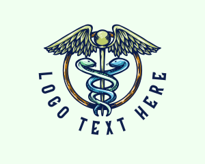 Clinic - Medical Caduceus Wellness logo design