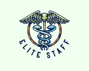 Staff - Medical Caduceus Wellness logo design