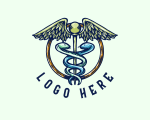 Staff - Medical Caduceus Wellness logo design