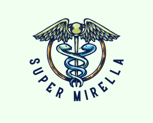 Medical Caduceus Wellness logo design
