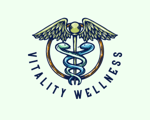 Medical Caduceus Wellness logo design