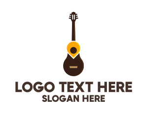 Instrument - Guitar Location Pin logo design
