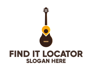 Guitar Location Pin logo design