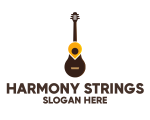 Guitar Location Pin logo design