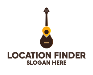 Guitar Location Pin logo design