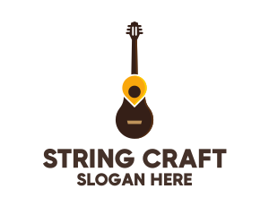 Guitar Location Pin logo design