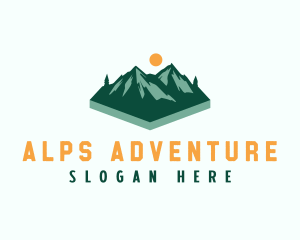 Alps - Mountain Peak Trekking logo design