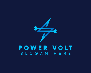 Electricity Plug Volt logo design