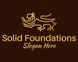 Painting - Asian Gold Lion logo design